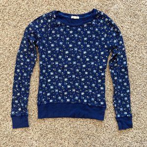 Blue Forever 21 Waffle Weave Long Sleeved Shirt, Small